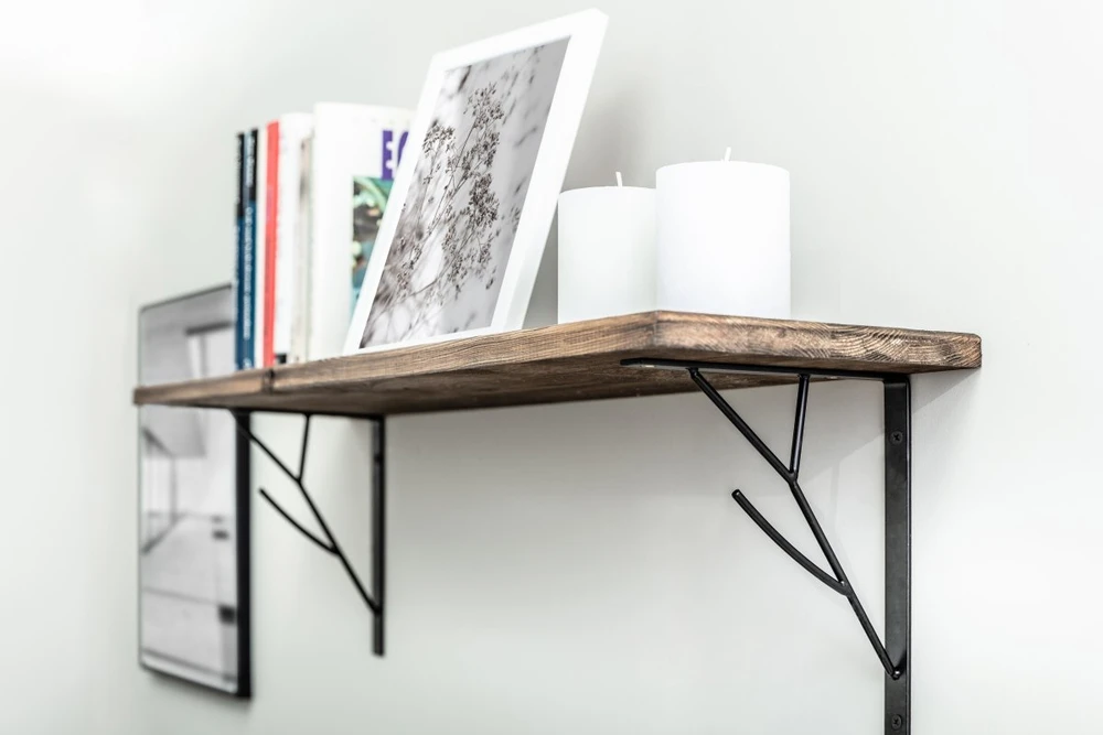 Shelf support TREE, 20x17 cm, juodas mat