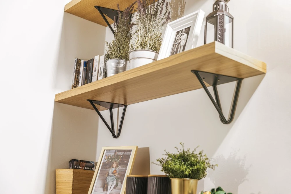 Shelf support WIRE, 18x16 cm, juodas mat