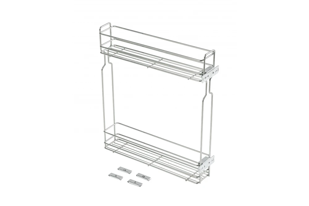 Side cargo basket, mounting for H45 ball guides, 2 shelves, cabinet 150 mm, without galvan