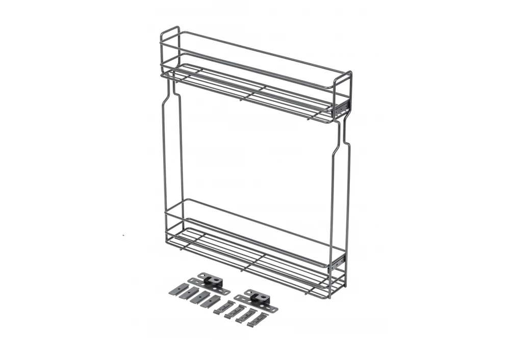 Side cargo basket, mounting for H45 ball guides, 2 shelves, cabinet 150 mm, without anthra