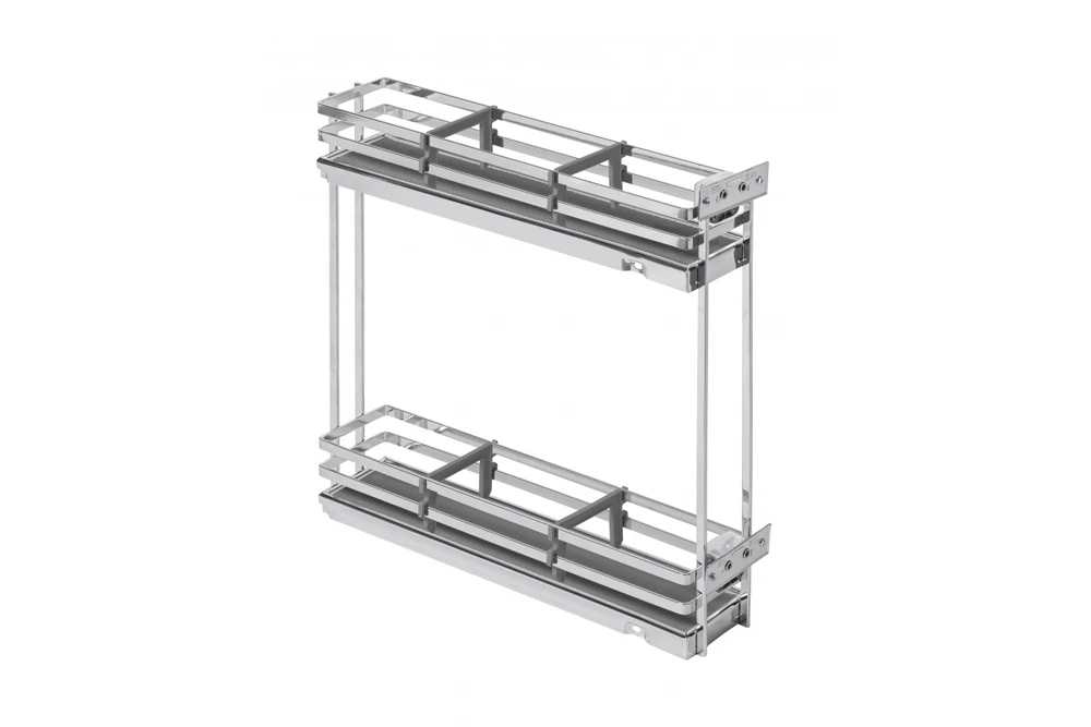 Side cargo basket MovixPro, 2 shelves, for 150mm cabinet, without slides, chrome