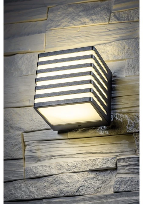 Lauko sieninis LED šviestuvas SIROLO, 10W, 1000lm, 4000K, IP54, Juodas, GTV