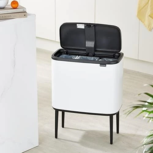 Šiukšlių dėžė Brabantia Bo Touch, 3 x 11 l, Balta (Pažeista pakuotė)