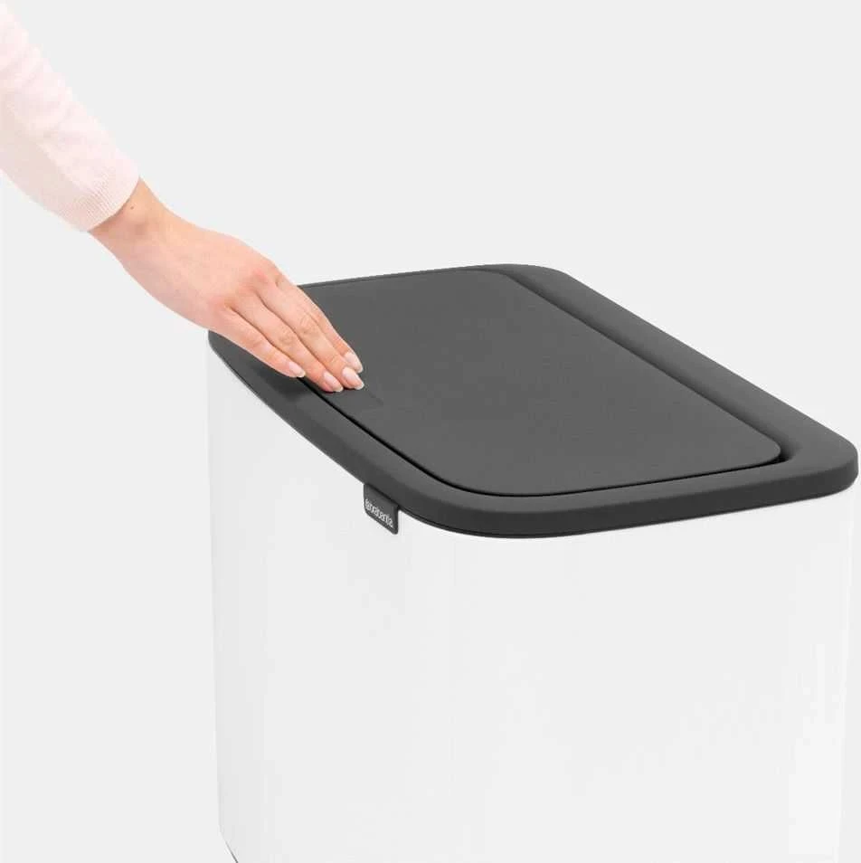 Šiukšlių dėžė Brabantia Bo Touch, 3 x 11 l, Balta (Pažeista pakuotė)
