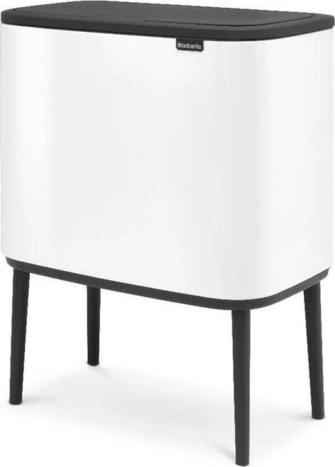 Šiukšlių dėžė Brabantia Bo Touch, 3 x 11 l, Balta (Pažeista pakuotė)