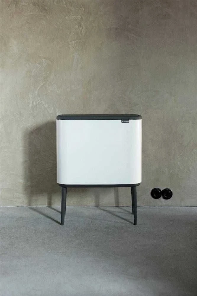 Šiukšlių dėžė Brabantia Bo Touch, 3 x 11 l, Balta (Pažeista pakuotė)