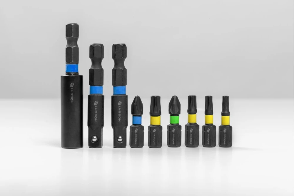 HOGERT Antgalių ir smūginių antgalių rinkinys 4 mm - 13 mm, 21 vnt.