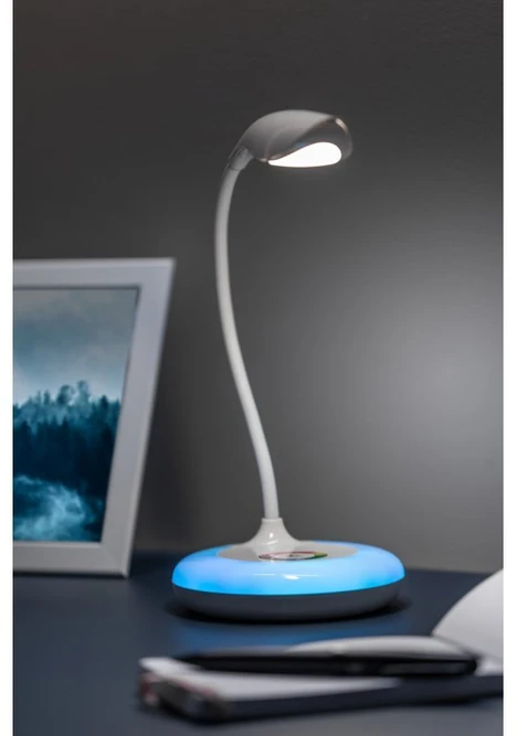 GTV Stalinė lempa GALACTIC LED, 5W, 240lm, 5V DC, 4000K, RGB pagrindas, USB įkrovimas, baltas