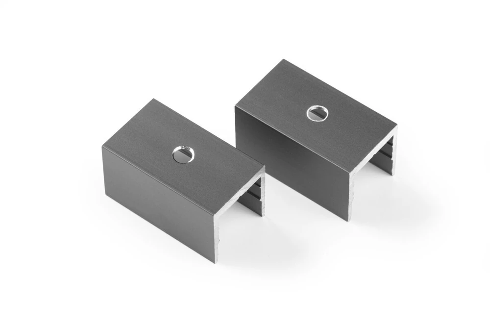 Surface-mounted mounting bracket for TRACKO rails, anthracite, 2 pcs.