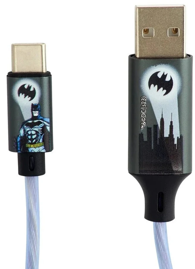 Šviečiantis laidas Lazerbuilt Batman USB A to USB C