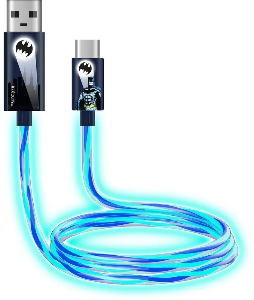 Šviečiantis laidas Lazerbuilt Batman USB A to USB C