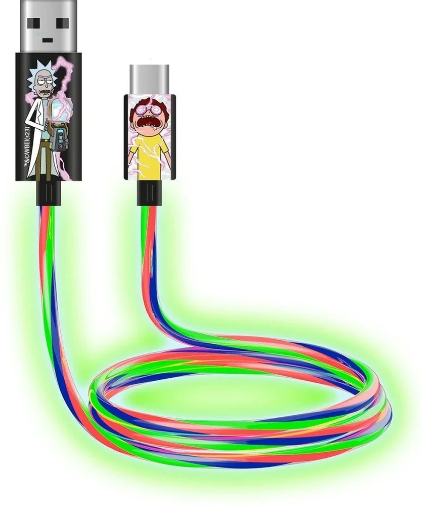 Rick Morty Šviečiantis laidas Lazerbuilt Rick and Morty USB A to USB C