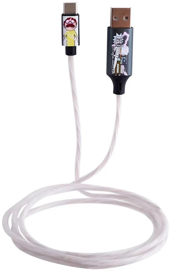 Rick Morty Šviečiantis laidas Lazerbuilt Rick and Morty USB A to USB C