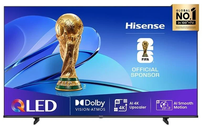 Televizorius Hisense UHD QLED Smart TV | 55E7Q | 55" | Smart TV | VIDAA OS | UHD | Juodas (Pažeista pakuotė)