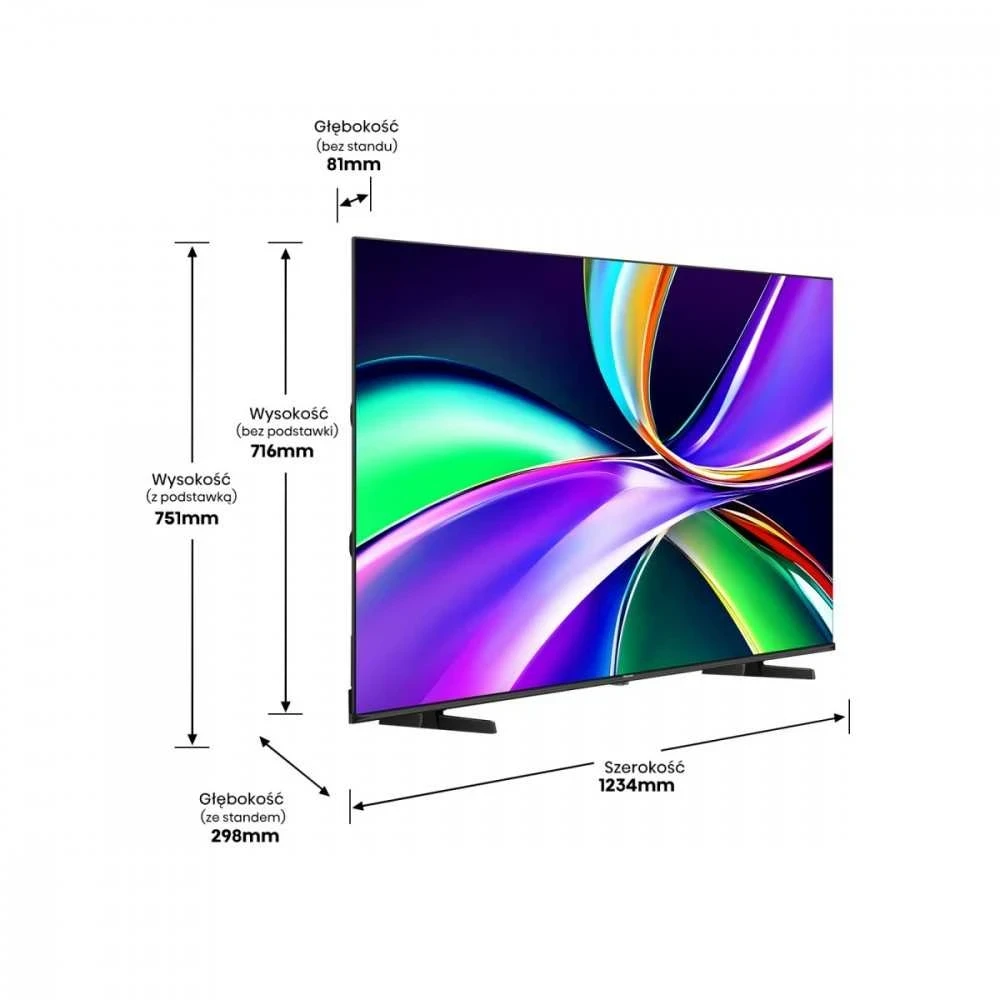 Televizorius Hisense UHD QLED Smart TV | 55E7Q | 55" | Smart TV | VIDAA OS | UHD | Juodas (Pažeista pakuotė)