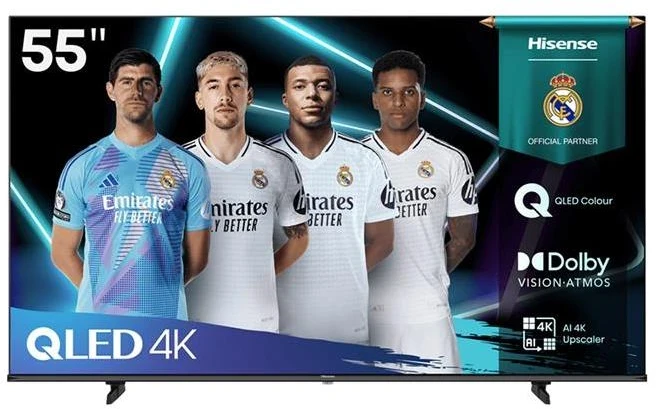 Televizorius Hisense UHD QLED Smart TV | 55E7Q | 55" | Smart TV | VIDAA OS | UHD | Juodas (Pažeista pakuotė)