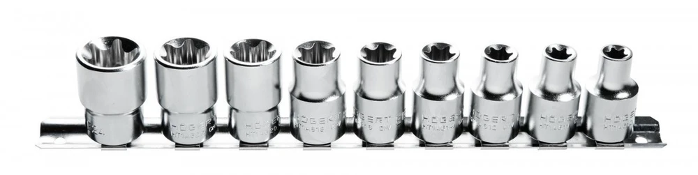 Galvučių komplektas Hogert HT1A880; 10-24 mm; 9 vnt.