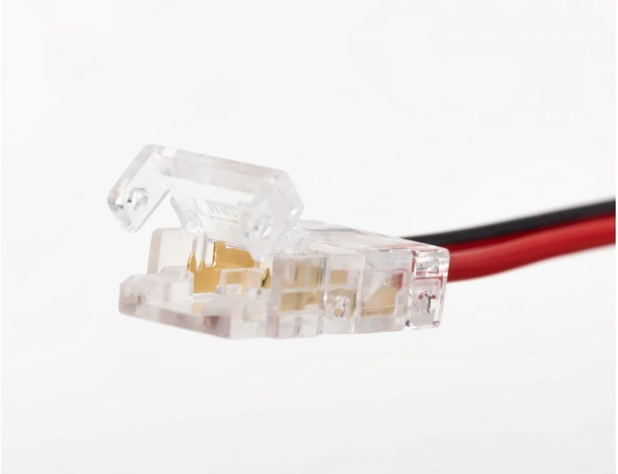 Transparent fittings for 8mm COB tapes with 15cm wire and mini amp male