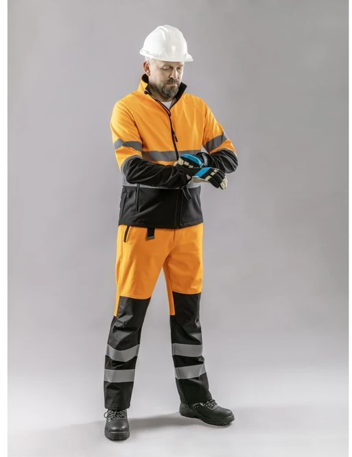 TRAUN softshell įspėjamosios kelnės oranžinės L