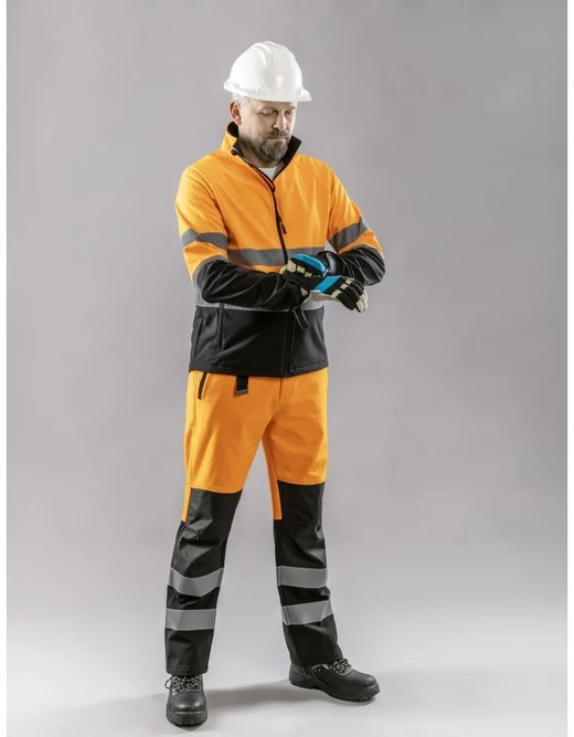 TRAUN softshell įspėjamosios kelnės oranžinės 2XL