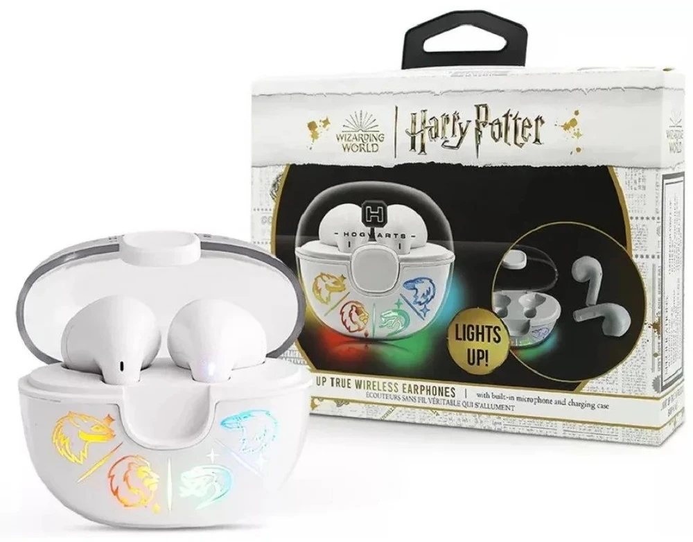 TWS ausinės Lazerbuilt Lazerbuilt Harry Potter Hogwarts baltos