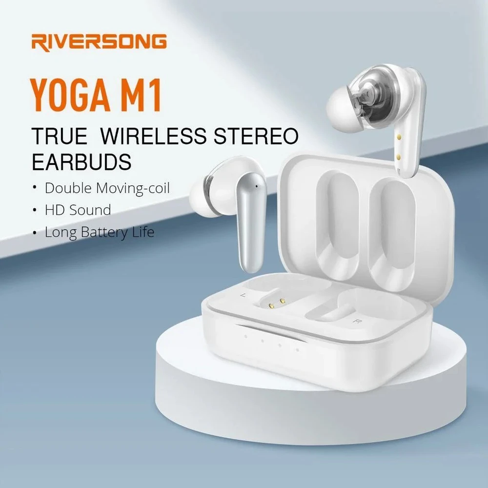TWS ausinės Riversong YOGA M1, baltos