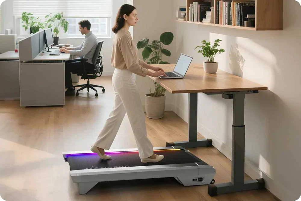 UREVO CyberPad for Office išmanusis bėgimo takelis, pilkas (Pažeista pakuotė)