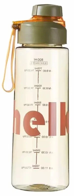 Vandens gertuvė su sieteliu, Hello, 650 ml, žalia