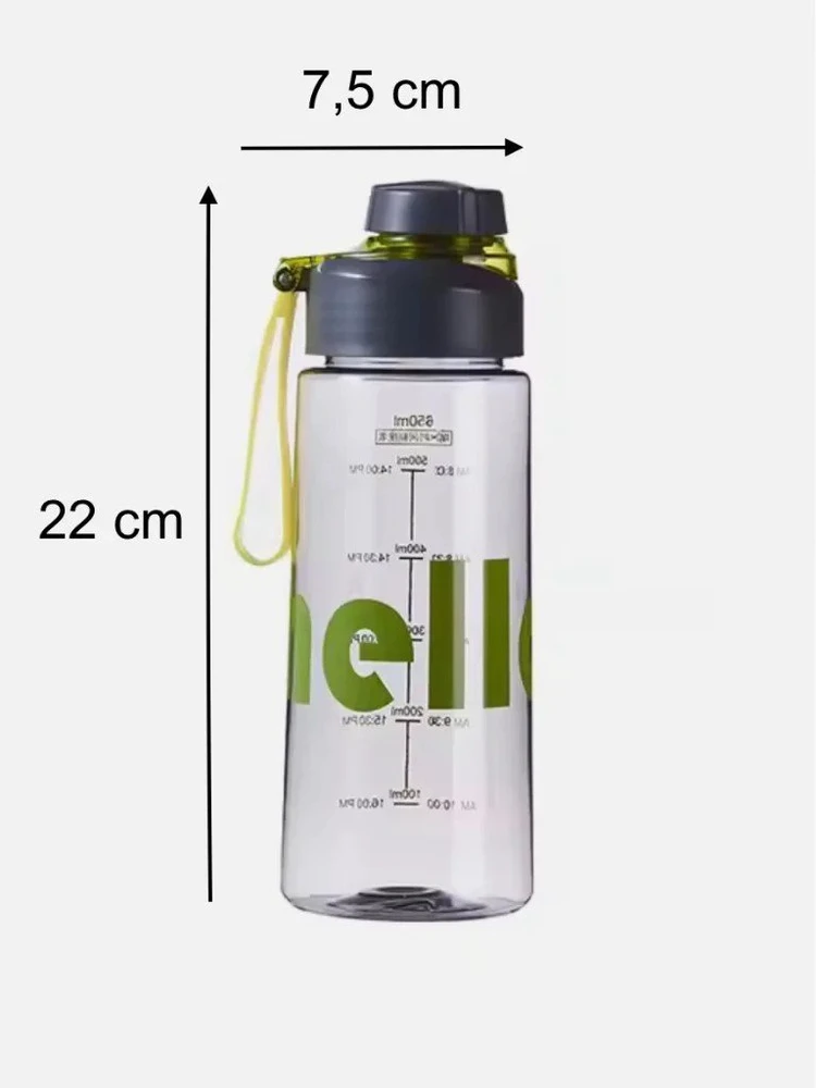 Vandens gertuvė su sieteliu, Hello, 650 ml, pilka