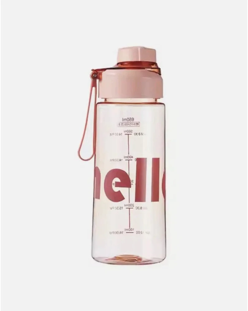 Vandens gertuvė su sieteliu, Hello, 650 ml, rožinė