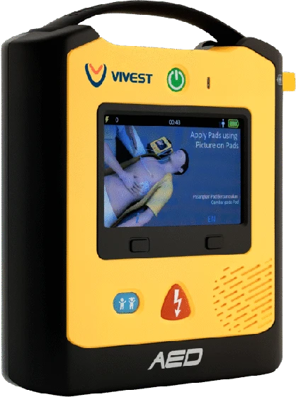 ViVest PowerBeat A 3 su ekranu – kompaktiškas ir patvarus automatnis išorinis defibriliatorius (AID)