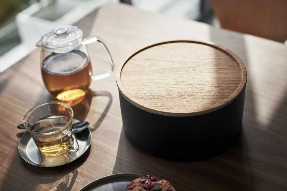 Yamazaki Apvali gili dėžutė su dangčiu Rin juoda