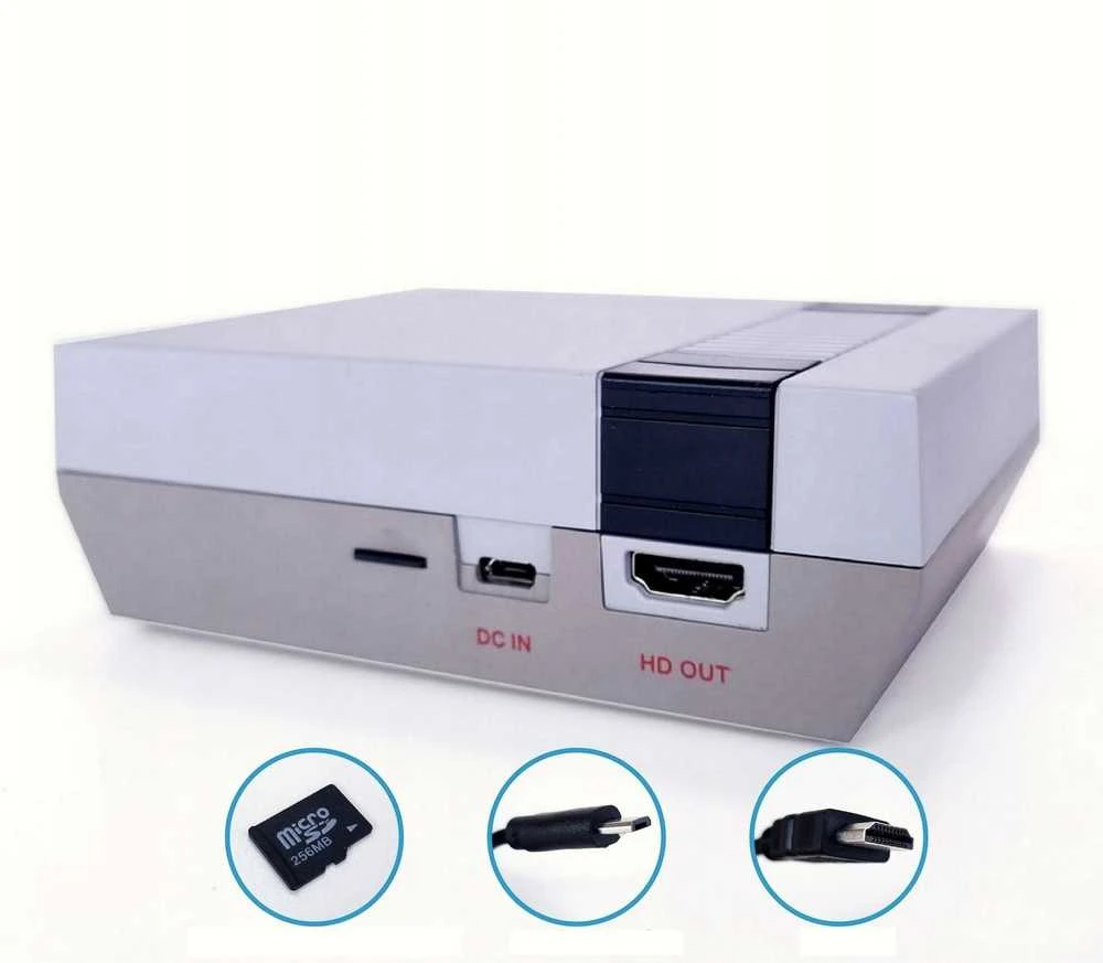 Žaidimų konsolė Mini Classic 8-bit su 621 integruotų žaidimų, HDMI, Micro SD lizdas