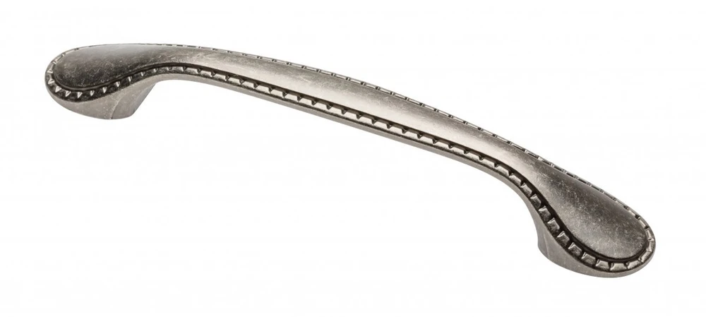 Zamak handle PALERMO C=128 mm antique sidabrinis
