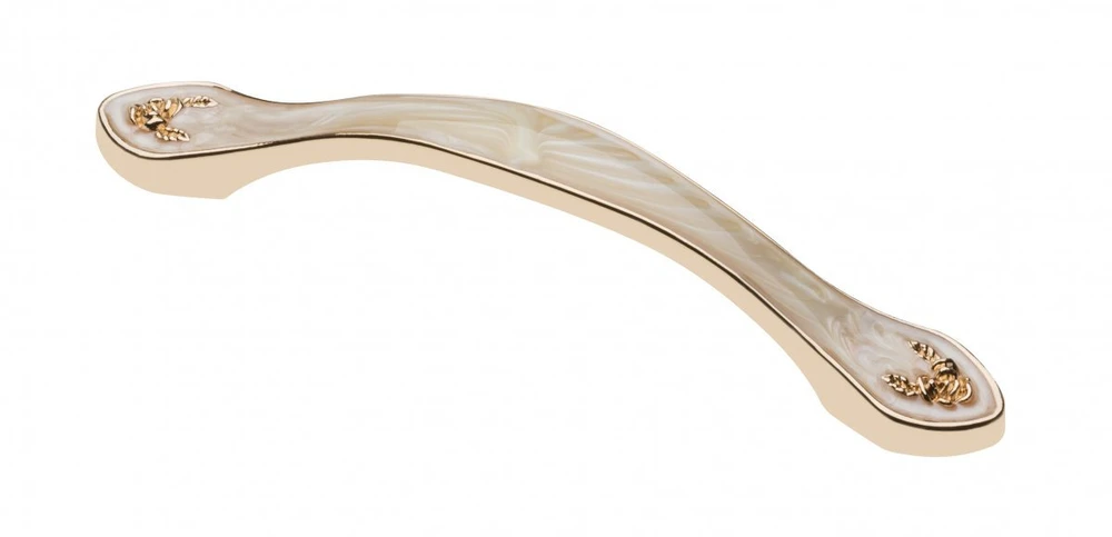 Zamak handle ROYAL C=96mm amber/auksinis