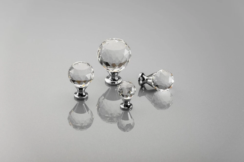 Zamak knob Crystal Palace A 40mm chrome + CRYSTAL