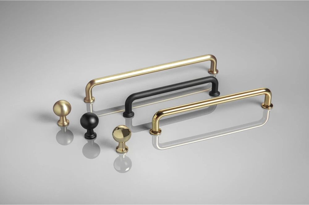 GTV Zamak knob NORD shiny auksinis