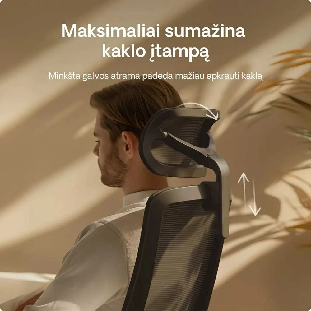 Biuro kėdė Desktronic SitOne Juoda, 4D porankiai, 6 reguliuojami taškai, BIFMA sertifikatas