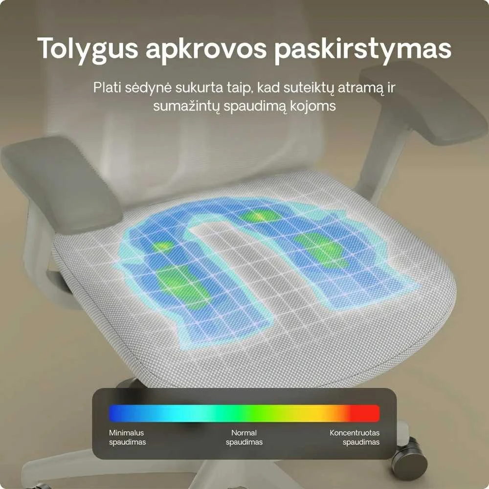 Biuro kėdė Desktronic SitOne Pilka, 4D porankiai, 6 reguliuojami taškai, BIFMA sertifikatas