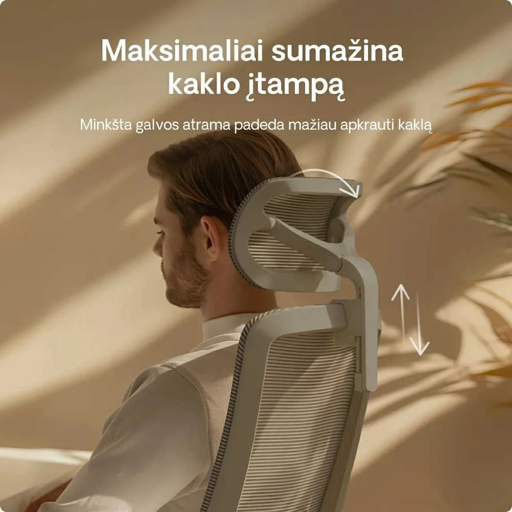 Biuro kėdė Desktronic SitOne Pilka, 4D porankiai, 6 reguliuojami taškai, BIFMA sertifikatas