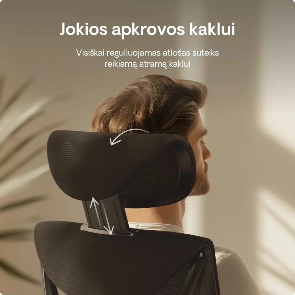 Biuro kėdė Desktronic SitPro Juoda, 3D porankiai, 10 reguliuojamų taškų, BIFMA sertifikatas