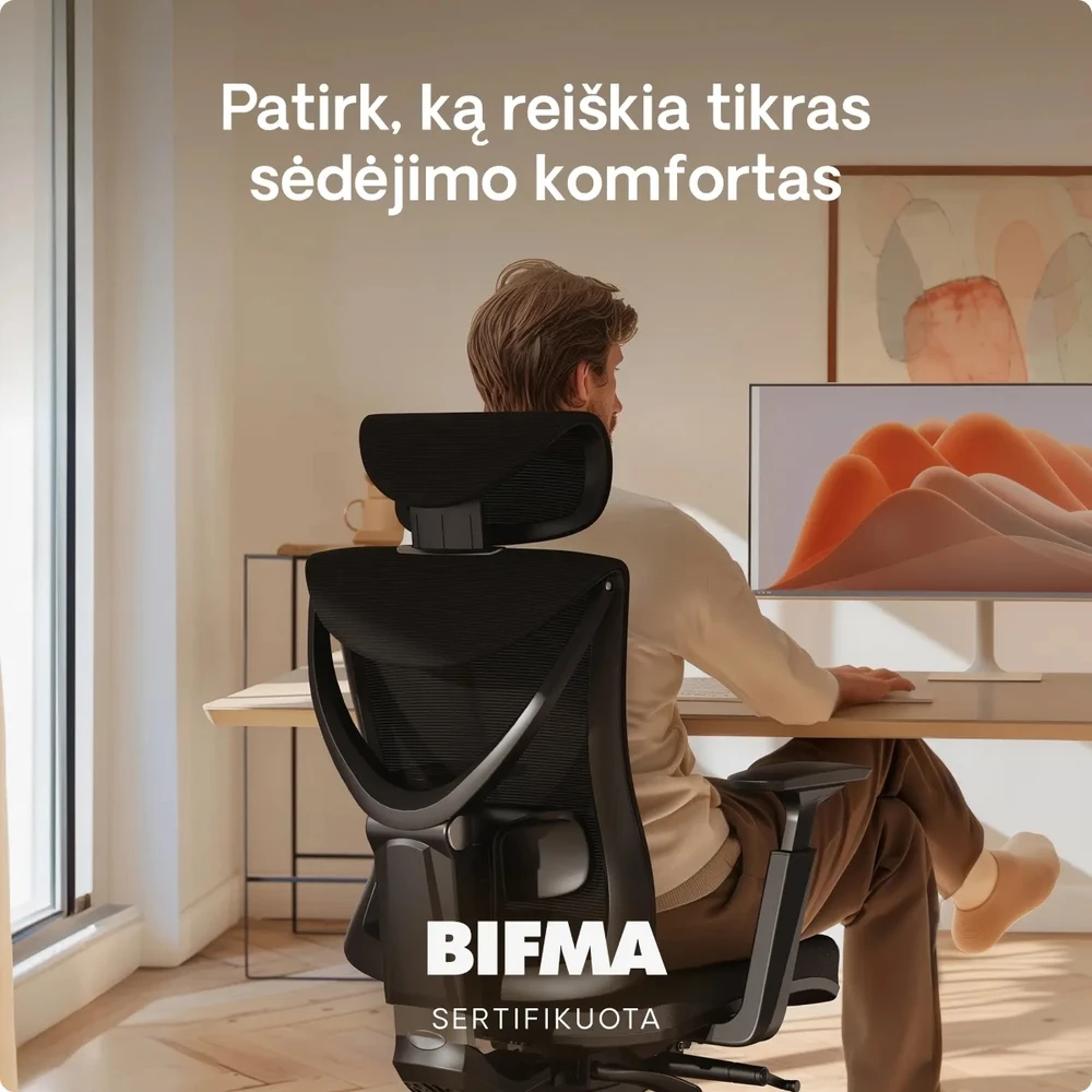 Desktronic SitPro kėdė: žmogus darbo vietoje