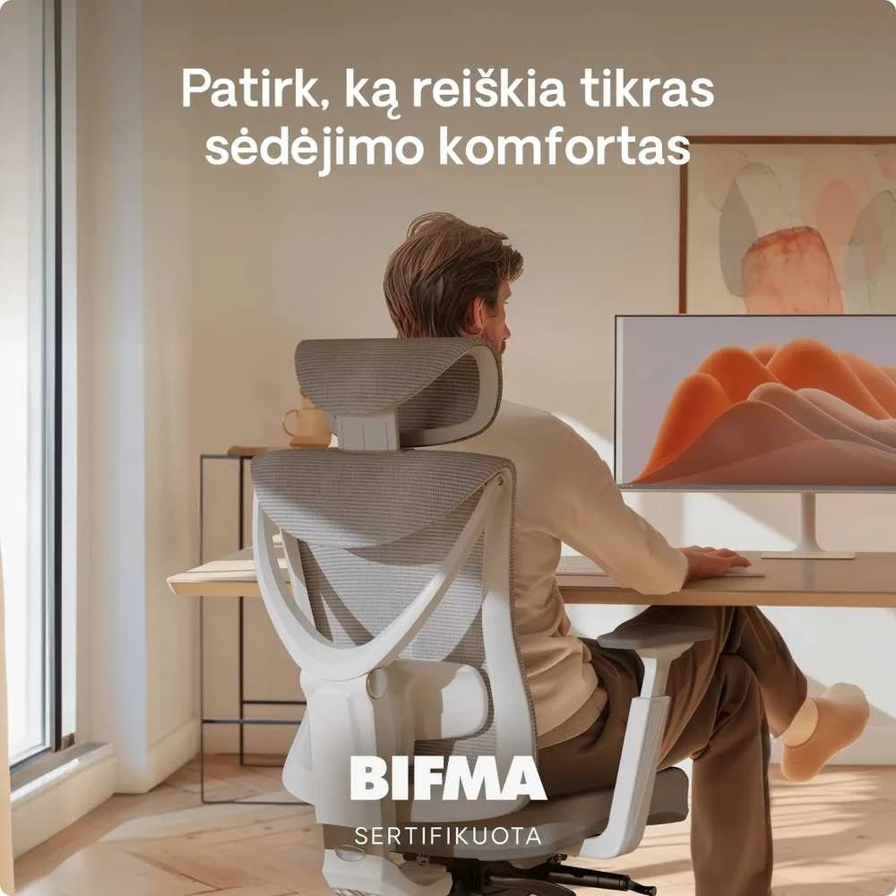 Pilka Desktronic SitPro kėdė naudojimo procese