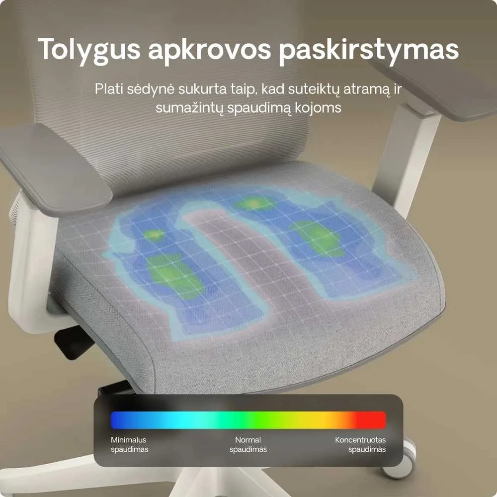 Biuro kėdė Desktronic SitPro Pilka, 3D porankiai, 10 reguliuojamų taškų, BIFMA sertifikatas