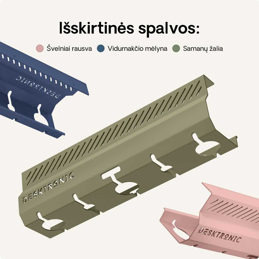 Desktronic Darbo stalo metalinis laidų laikiklis Žalias