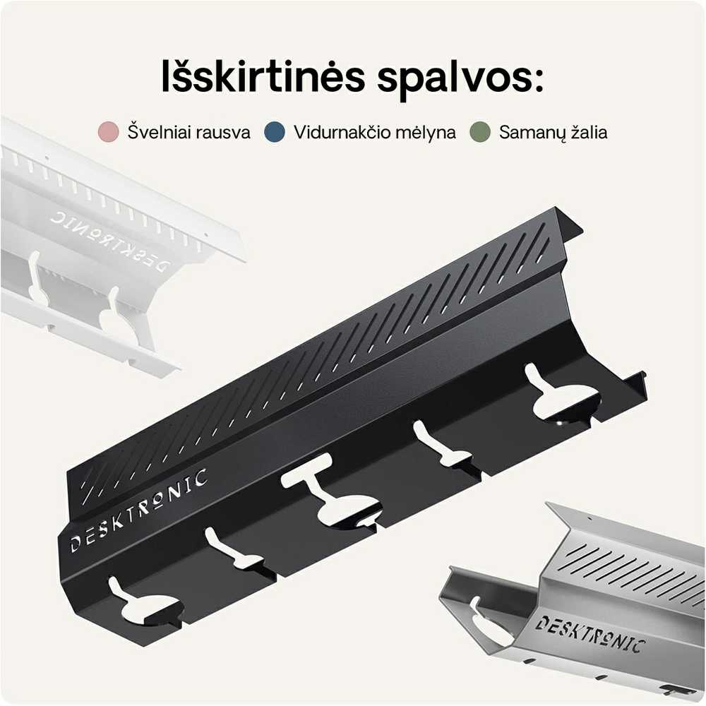 Desktronic Darbo stalo metalinis laidų laikiklis Juodas