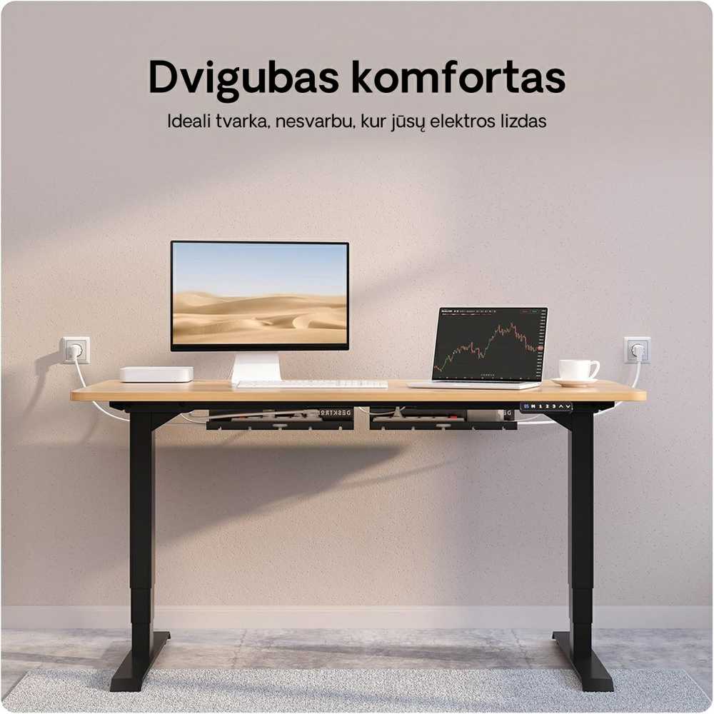 Desktronic Darbo stalo metalinis laidų laikiklis Juodas