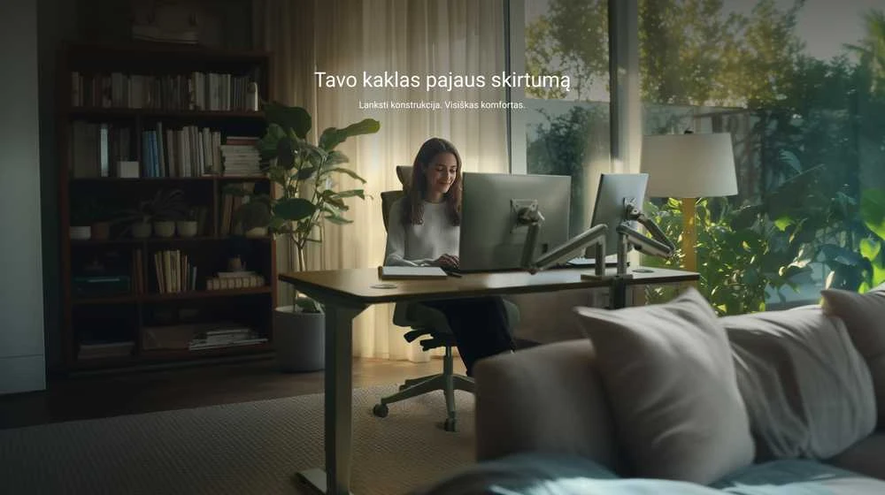 Desktronic Darbo stalo rėmas HomePro Juodas