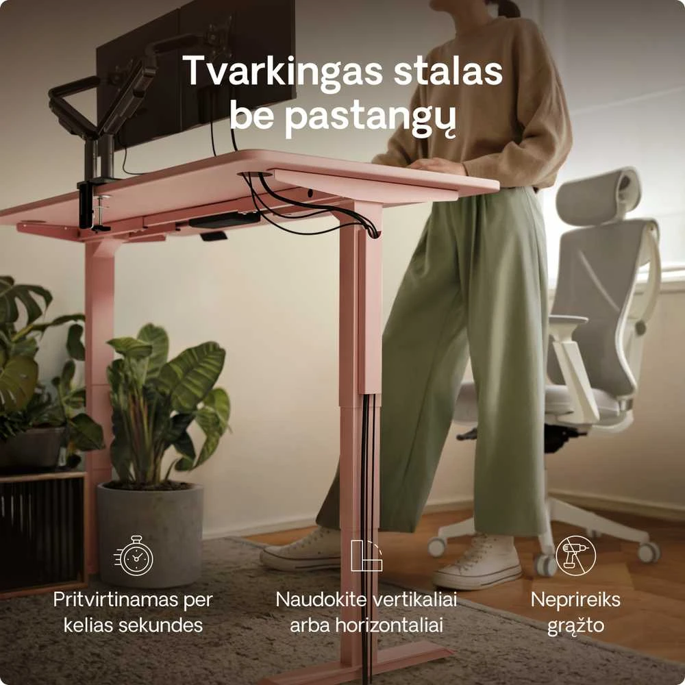 Magnetinis kabelių laikiklis rožiniam stalui