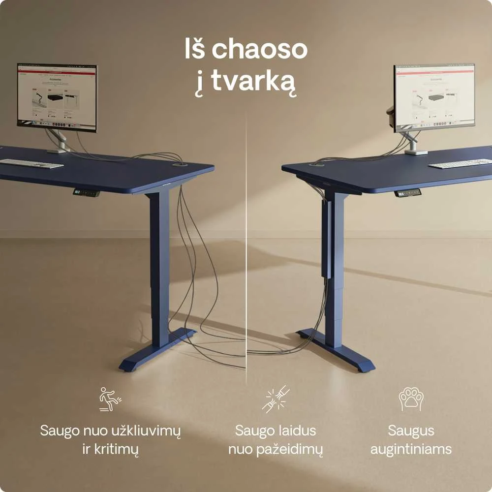 Desktronic Magnetinis darbo stalo laidų laikiklis, Metalinis, Mėlynas